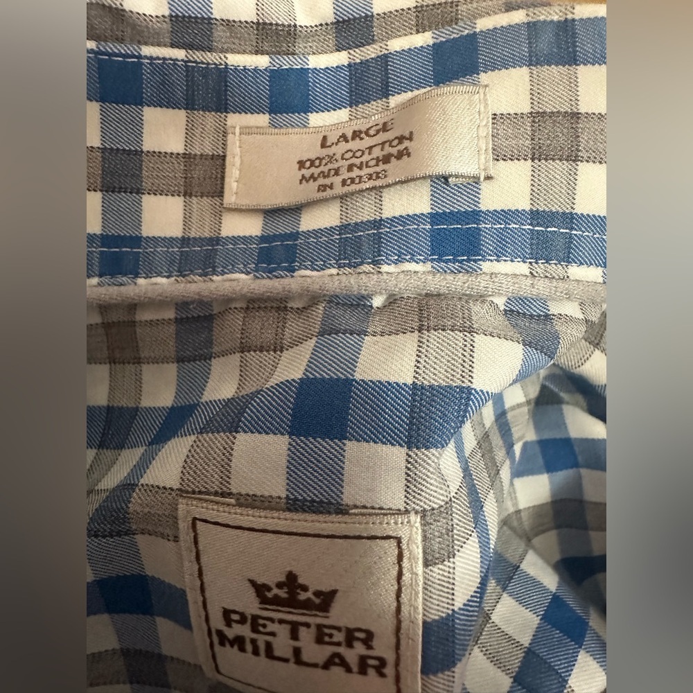 Peter Millar Collared Button Up L 100% Cotton - image 7